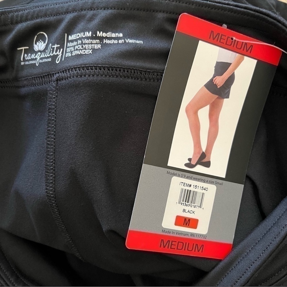 NEW-TRANQUILITY by Colorado Clothing Solid Black Athletic Stretchy Skort Size MD - Picture 12 of 12